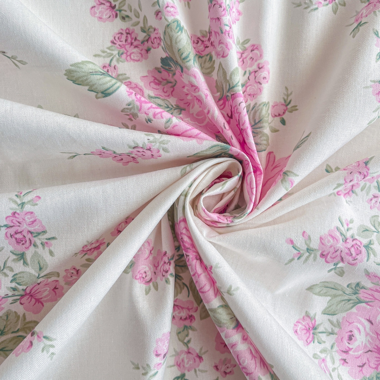 91家纺网 家纺一手货源 找家纺 金盛纺 2025新款13372全棉印花单品床单 苏菲-粉