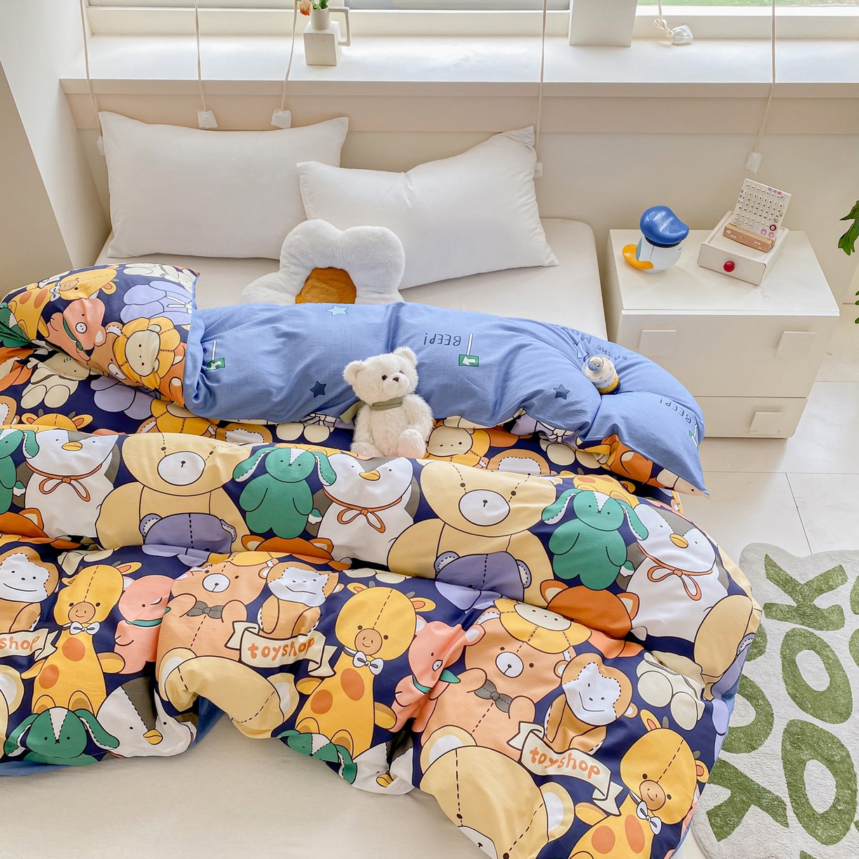 91家纺网 家纺一手货源 找家纺 金盛纺 2025新款13372全棉印花单品被套 动物联盟