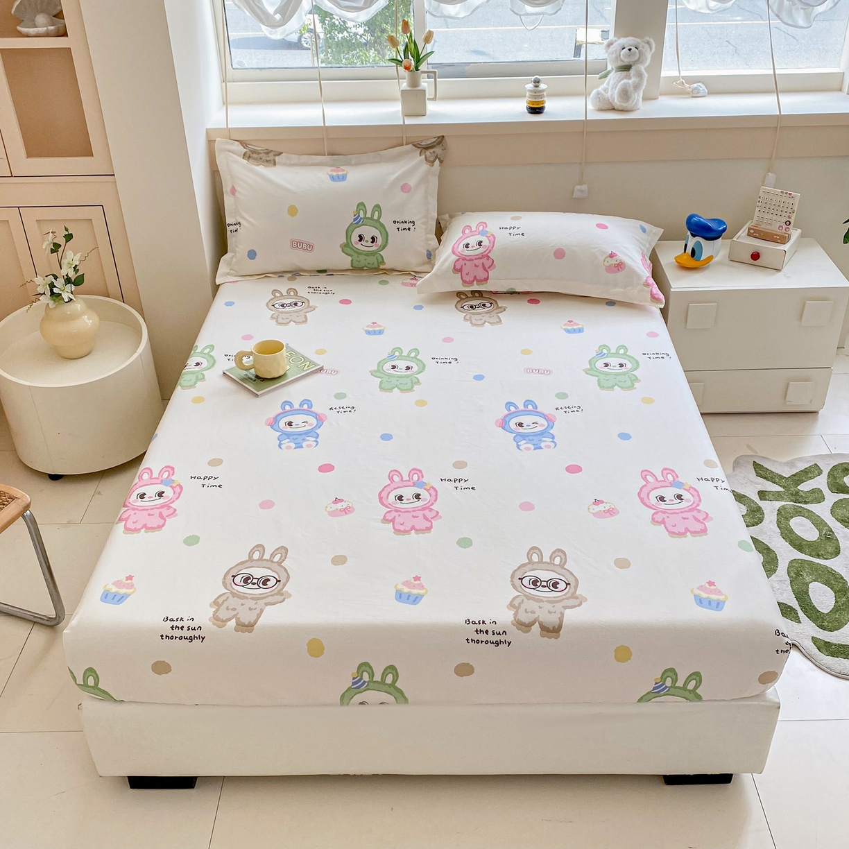 金盛纺 2025新款13372全棉印花单品床笠 彩萌布布