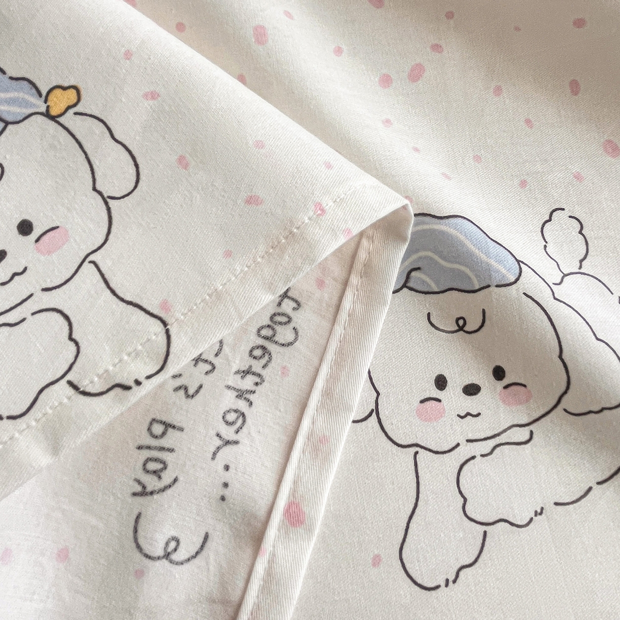 91家纺网 家纺一手货源 找家纺 金盛纺 2025新款13372全棉印花单品床单 小诗朵朵