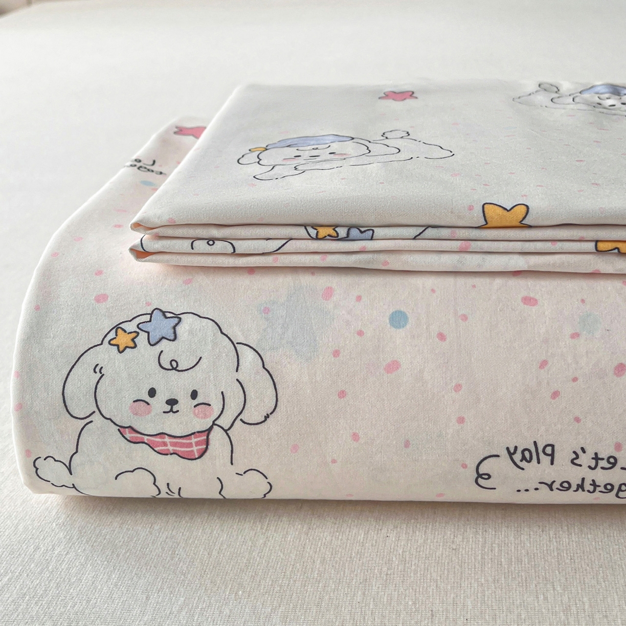 91家纺网 家纺一手货源 找家纺 金盛纺 2025新款13372全棉印花单品床单 小诗朵朵