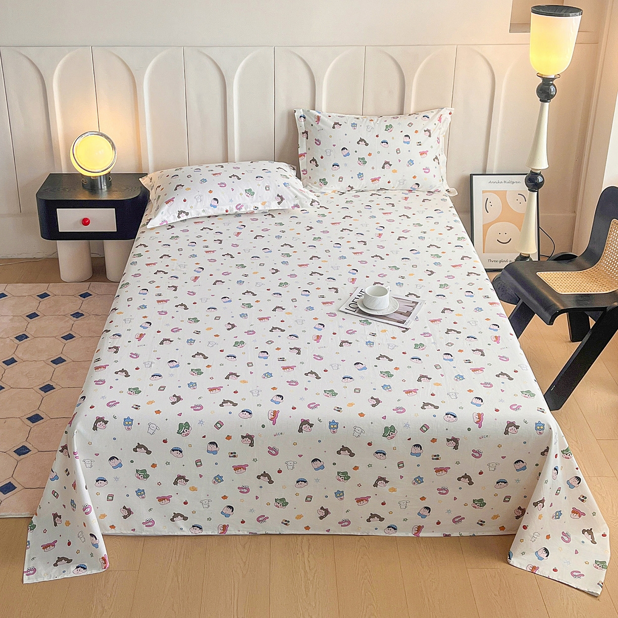 91家纺网 家纺一手货源 找家纺 金盛纺 2025新款13372全棉印花单品床单 新新一家