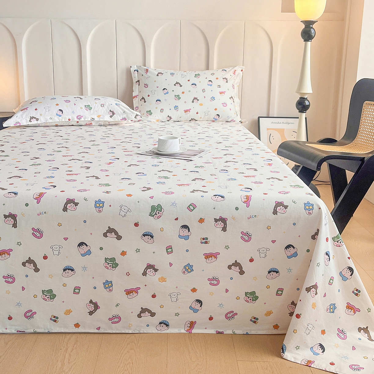 91家纺网 家纺一手货源 找家纺 金盛纺 2025新款13372全棉印花单品床单 新新一家