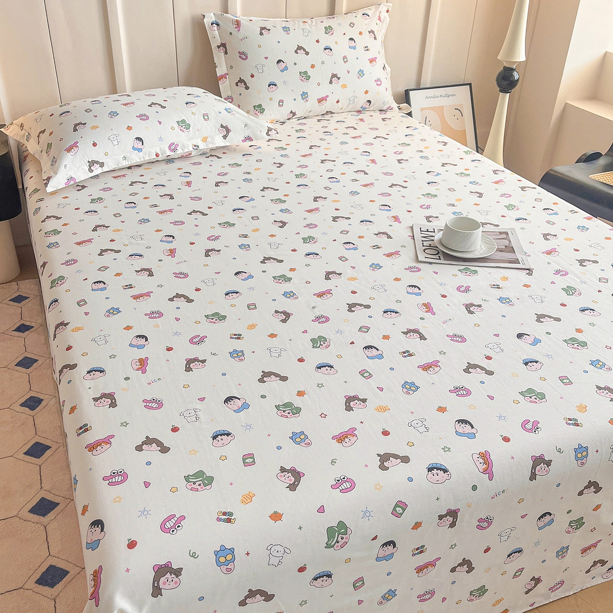 91家纺网 家纺一手货源 找家纺 金盛纺 2025新款13372全棉印花单品床单 新新一家