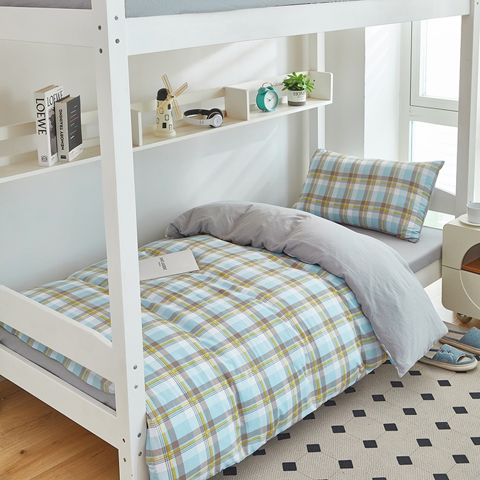 91家纺网 家纺一手货源 找家纺 （总）恒科家纺 2025新款亲肤舒适小清新水洗棉四件套学生六件套-学生款宿舍六件套