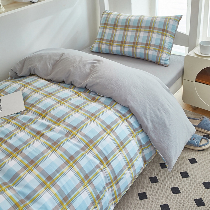 91家纺网 家纺一手货源 找家纺 （总）恒科家纺 2025新款亲肤舒适小清新水洗棉四件套学生六件套-学生款宿舍六件套