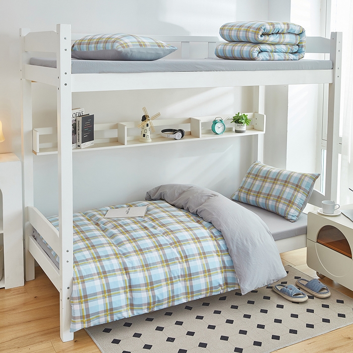 91家纺网 家纺一手货源 找家纺 （总）恒科家纺 2025新款亲肤舒适小清新水洗棉四件套学生六件套-学生款宿舍六件套