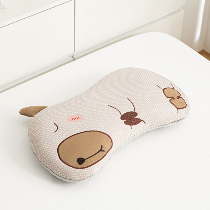 91家纺网 家纺一手货源 找家纺 萌番宝 2025新款冰豆豆卡通造型荞麦枕儿童枕学生枕枕头枕芯3050 米色冰豆豆荞麦枕