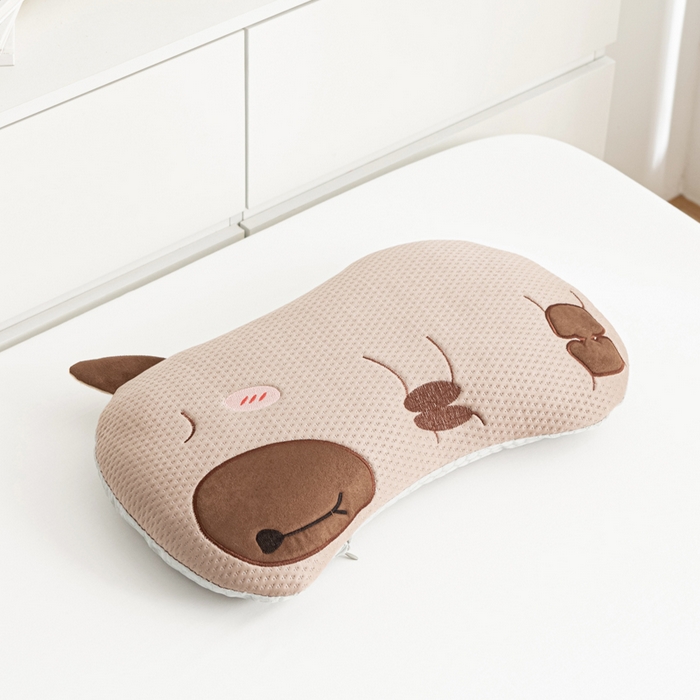 91家纺网 家纺一手货源 找家纺 萌番宝 2025新款冰豆豆卡通造型荞麦枕儿童枕学生枕枕头枕芯3050 咖色冰豆豆荞麦枕