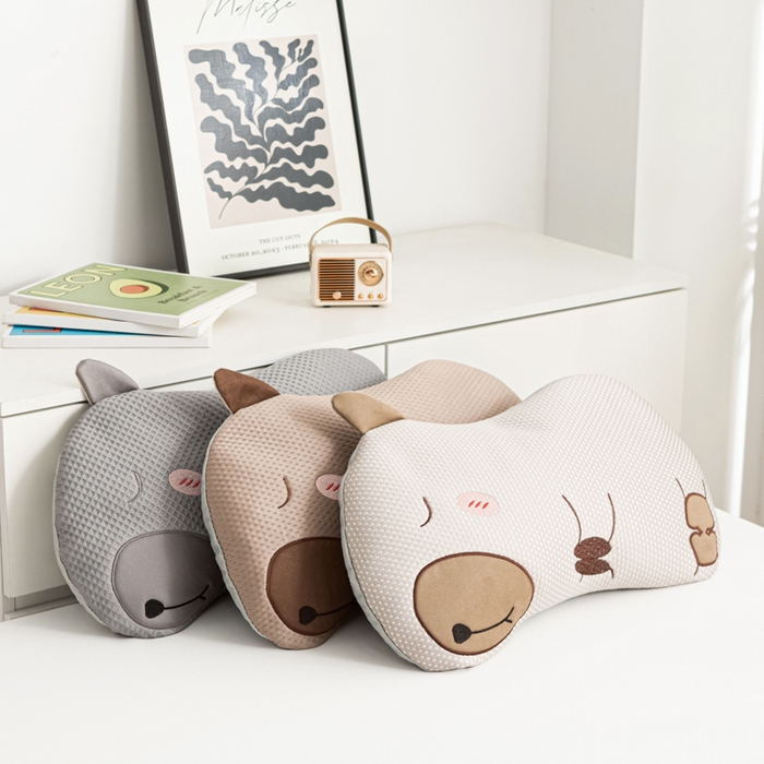 91家纺网 家纺一手货源 找家纺 萌番宝 2025新款冰豆豆卡通造型荞麦枕儿童枕学生枕枕头枕芯3050 咖色冰豆豆荞麦枕