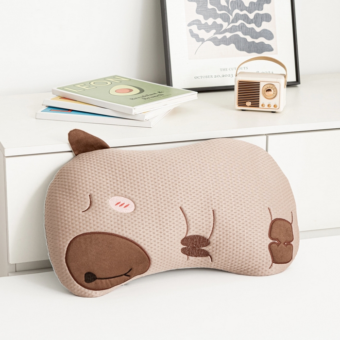 91家纺网 家纺一手货源 找家纺 萌番宝 2025新款冰豆豆卡通造型荞麦枕儿童枕学生枕枕头枕芯3050 咖色冰豆豆荞麦枕