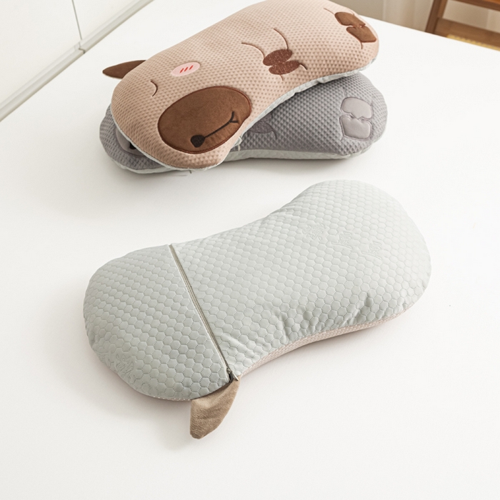 91家纺网 家纺一手货源 找家纺 萌番宝 2025新款冰豆豆卡通造型荞麦枕儿童枕学生枕枕头枕芯3050 米色冰豆豆荞麦枕