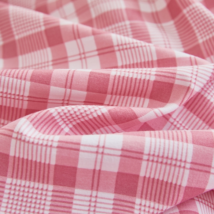 91家纺网 家纺一手货源 找家纺 恒科家纺 2025新款亲肤舒适小清新水洗棉四件套学生六件套-学生款宿舍六件套 蜜粉格