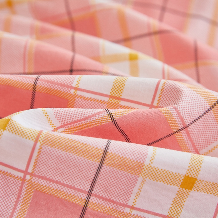 91家纺网 家纺一手货源 找家纺 恒科家纺 2025新款亲肤舒适小清新水洗棉四件套学生六件套-学生款宿舍六件套 莫妮粉