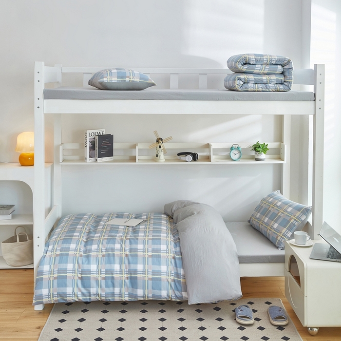 91家纺网 家纺一手货源 找家纺 恒科家纺 2025新款亲肤舒适小清新水洗棉四件套学生六件套-学生款宿舍六件套 品格