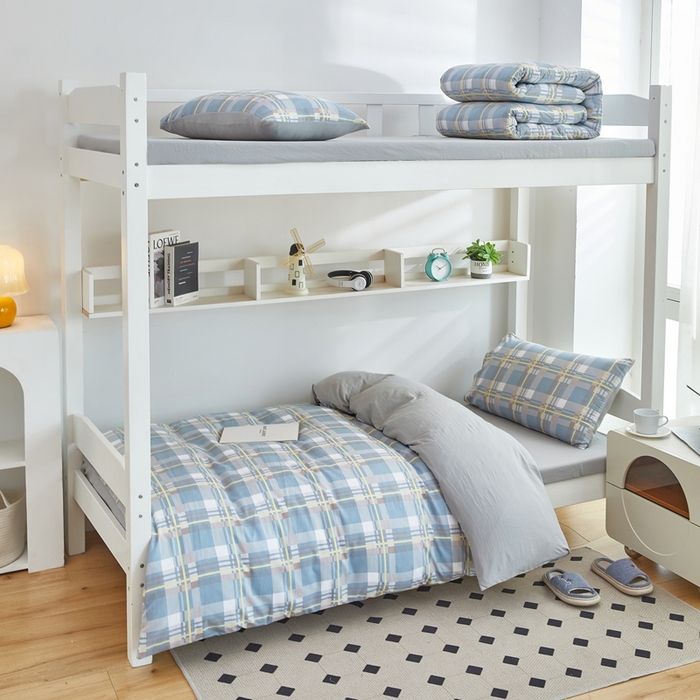 91家纺网 家纺一手货源 找家纺 恒科家纺 2025新款亲肤舒适小清新水洗棉四件套学生六件套-学生款宿舍六件套 品格