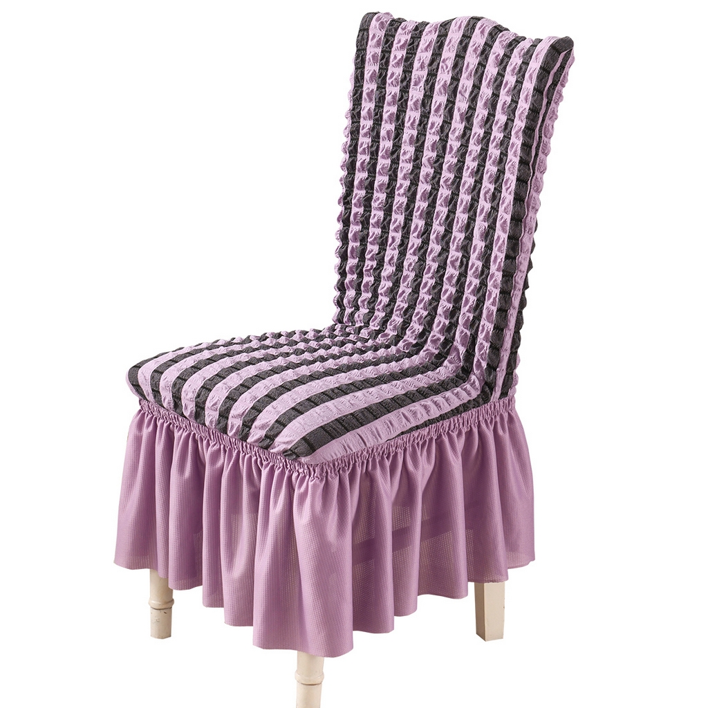 布兰鸟【沙发套】 2025新款泡泡椅套【英文裙摆款】风格二 双色紫