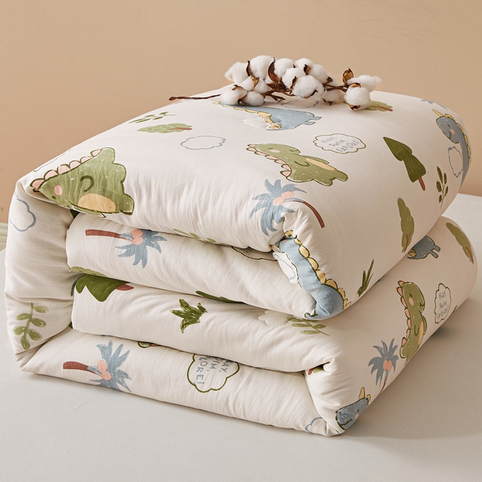 91家纺网 家纺一手货源 找家纺 爱屋及屋 2025新款小清新棉花被春秋被夏被被子被芯 恐龙乐园