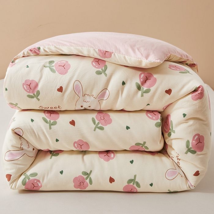 91家纺网 家纺一手货源 找家纺 爱屋及屋 2025新款小清新棉花被春秋被夏被被子被芯 曼塔玫瑰