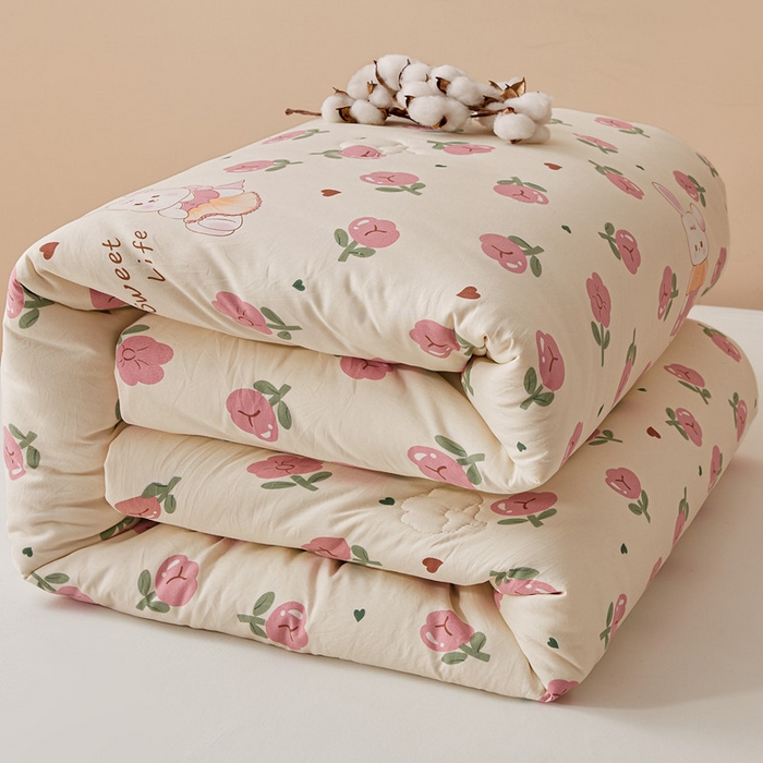 91家纺网 家纺一手货源 找家纺 爱屋及屋 2025新款小清新棉花被春秋被夏被被子被芯 曼塔玫瑰