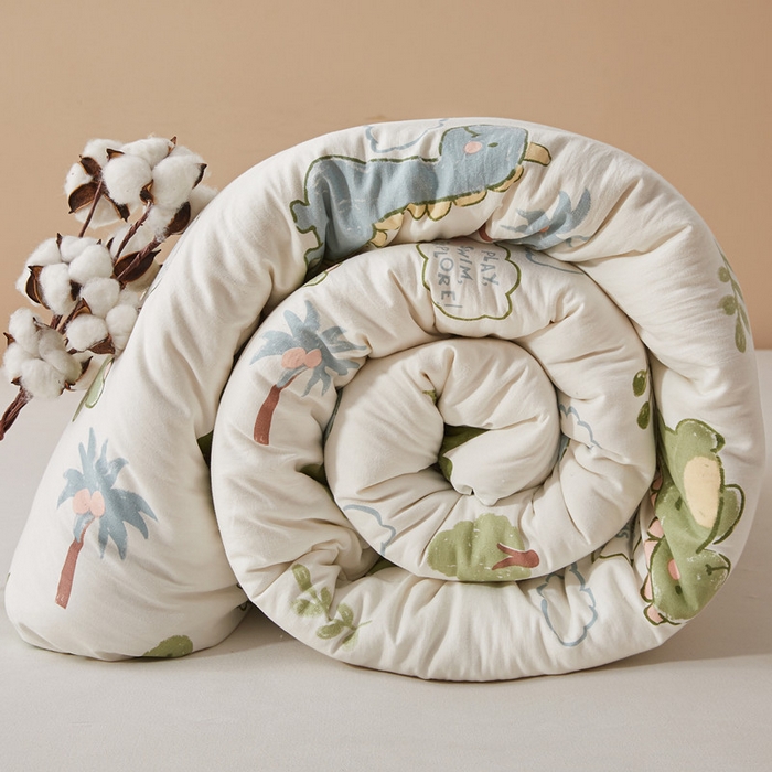 91家纺网 家纺一手货源 找家纺 爱屋及屋 2025新款小清新棉花被春秋被夏被被子被芯 恐龙乐园