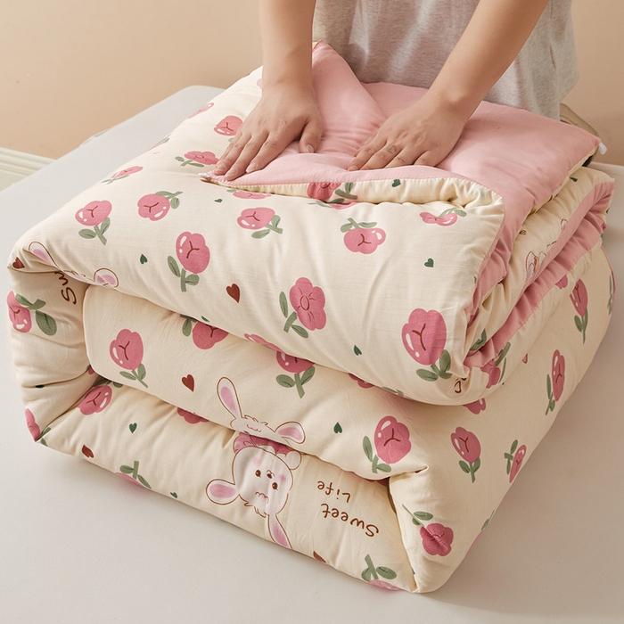 91家纺网 家纺一手货源 找家纺 爱屋及屋 2025新款小清新棉花被春秋被夏被被子被芯 曼塔玫瑰