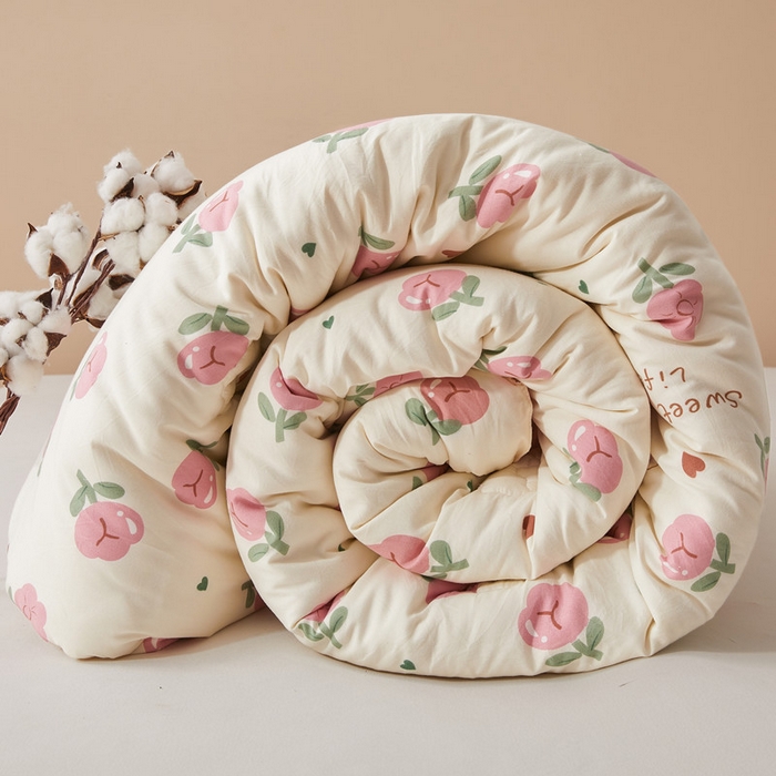 91家纺网 家纺一手货源 找家纺 爱屋及屋 2025新款小清新棉花被春秋被夏被被子被芯 曼塔玫瑰