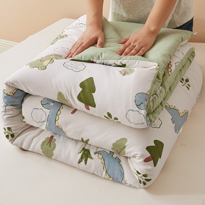 91家纺网 家纺一手货源 找家纺 爱屋及屋 2025新款小清新棉花被春秋被夏被被子被芯 恐龙乐园