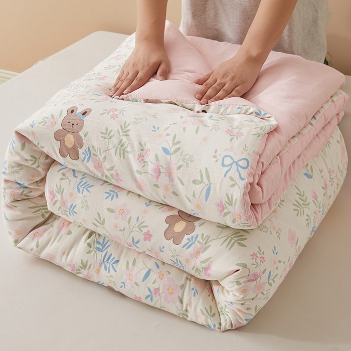 91家纺网 家纺一手货源 找家纺 爱屋及屋 2025新款小清新棉花被春秋被夏被被子被芯 花间物语