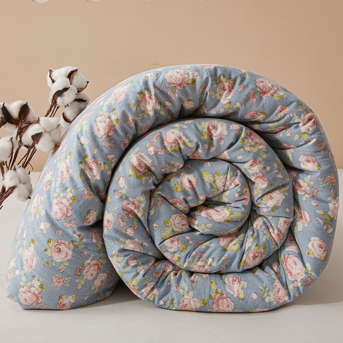 91家纺网 家纺一手货源 找家纺 爱屋及屋 2025新款小清新棉花被春秋被夏被被子被芯 玫瑰花园