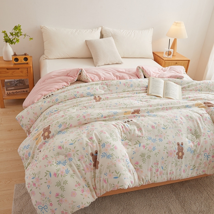 91家纺网 家纺一手货源 找家纺 爱屋及屋 2025新款小清新棉花被春秋被夏被被子被芯 花间物语