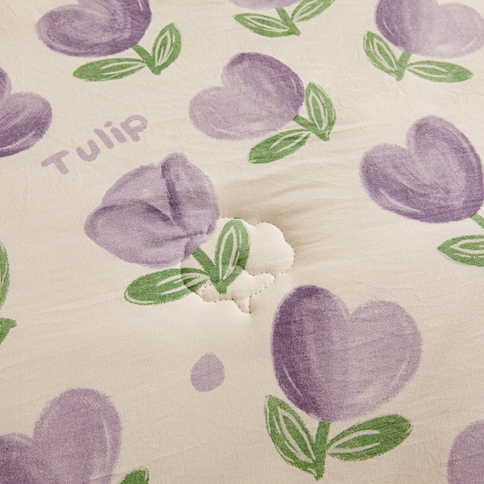 91家纺网 家纺一手货源 找家纺 爱屋及屋 2025新款小清新棉花被春秋被夏被被子被芯 紫色郁金香