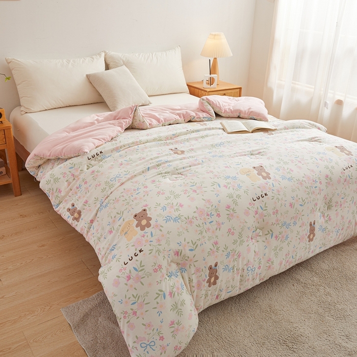 91家纺网 家纺一手货源 找家纺 爱屋及屋 2025新款小清新棉花被春秋被夏被被子被芯 花间物语