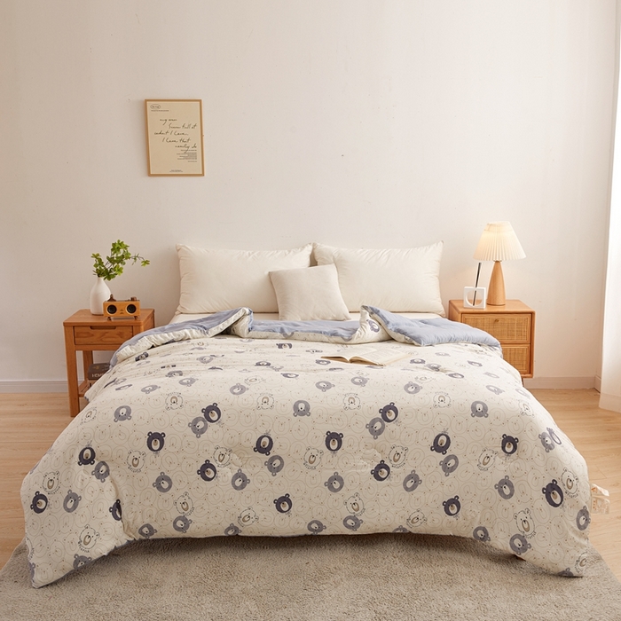 91家纺网 家纺一手货源 找家纺 爱屋及屋 2025新款小清新棉花被春秋被夏被被子被芯 小豆甜泥