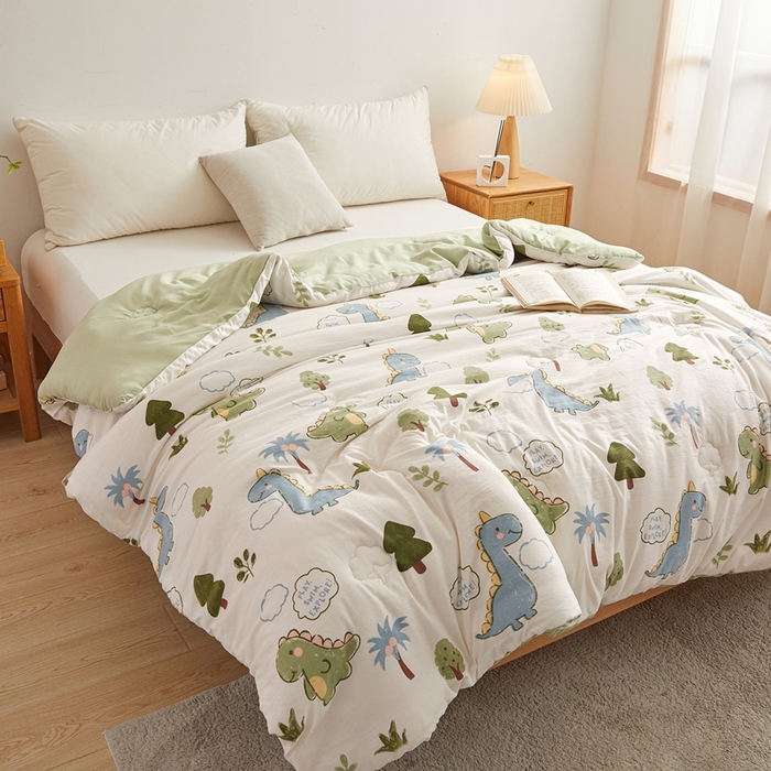 91家纺网 家纺一手货源 找家纺 爱屋及屋 2025新款小清新棉花被春秋被夏被被子被芯 恐龙乐园