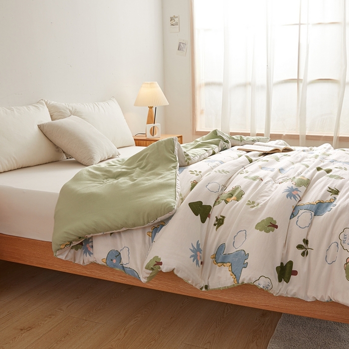 91家纺网 家纺一手货源 找家纺 爱屋及屋 2025新款小清新棉花被春秋被夏被被子被芯 恐龙乐园