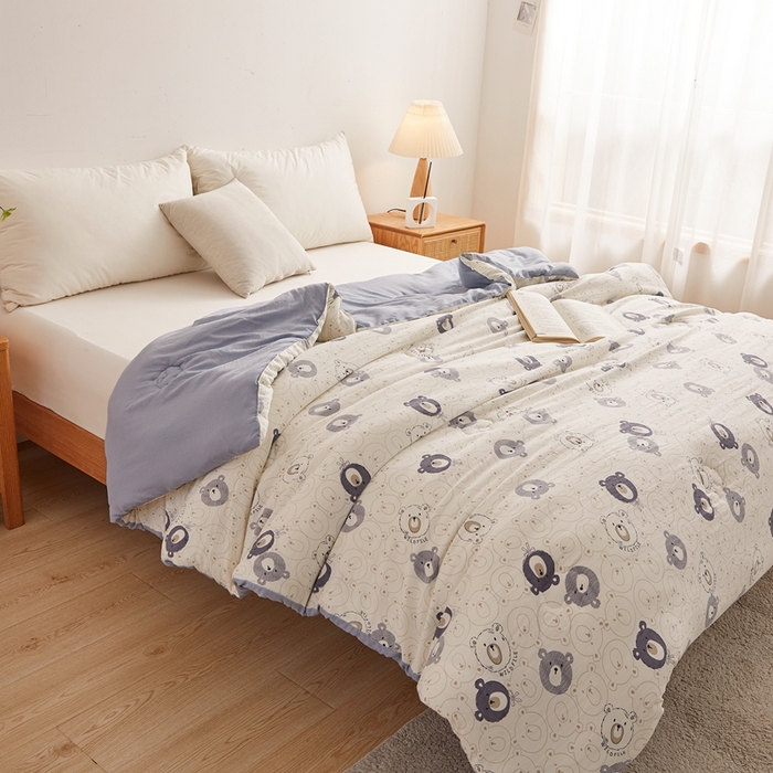 91家纺网 家纺一手货源 找家纺 爱屋及屋 2025新款小清新棉花被春秋被夏被被子被芯 小豆甜泥