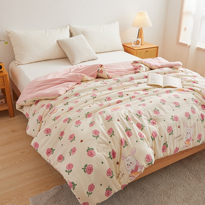 91家纺网 家纺一手货源 找家纺 爱屋及屋 2025新款小清新棉花被春秋被夏被被子被芯 曼塔玫瑰