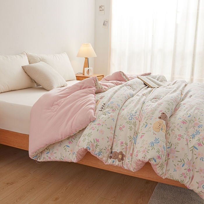 91家纺网 家纺一手货源 找家纺 爱屋及屋 2025新款小清新棉花被春秋被夏被被子被芯 花间物语