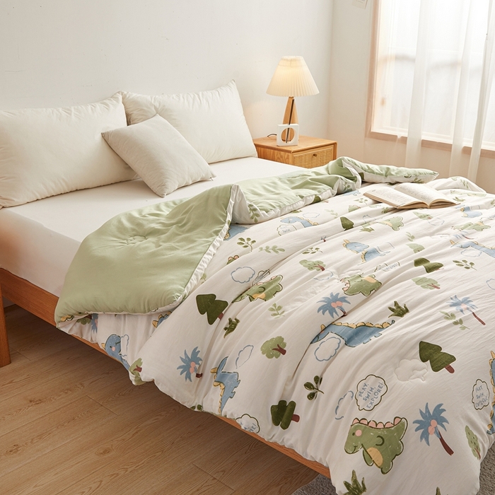 91家纺网 家纺一手货源 找家纺 爱屋及屋 2025新款小清新棉花被春秋被夏被被子被芯 恐龙乐园