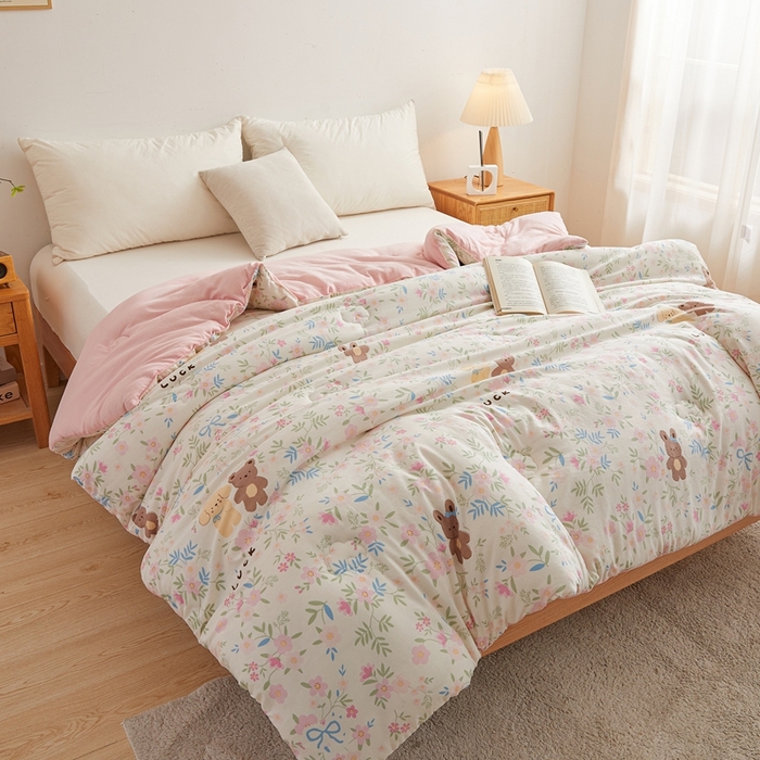 91家纺网 家纺一手货源 找家纺 爱屋及屋 2025新款小清新棉花被春秋被夏被被子被芯 花间物语