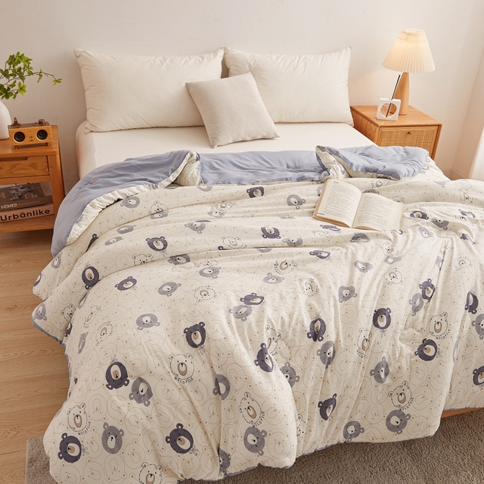 91家纺网 家纺一手货源 找家纺 爱屋及屋 2025新款小清新棉花被春秋被夏被被子被芯 小豆甜泥