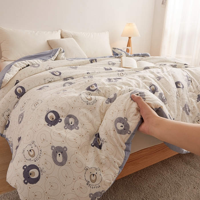 91家纺网 家纺一手货源 找家纺 爱屋及屋 2025新款小清新棉花被春秋被夏被被子被芯 小豆甜泥