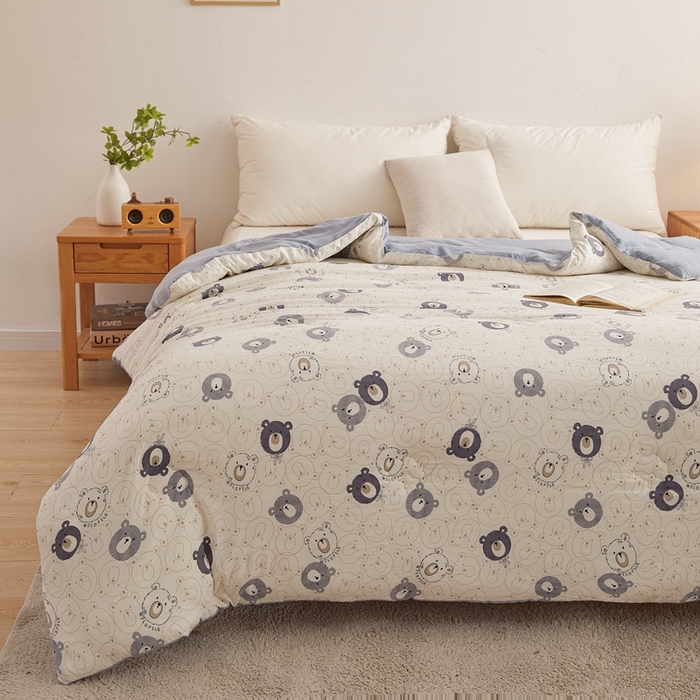 91家纺网 家纺一手货源 找家纺 爱屋及屋 2025新款小清新棉花被春秋被夏被被子被芯 小豆甜泥