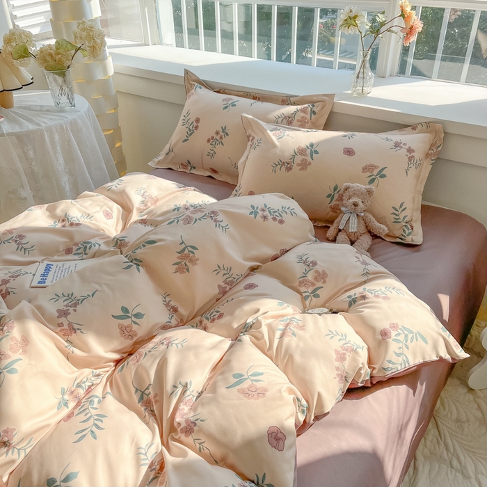 91家纺网 家纺一手货源 找家纺 爱彼家纺 2025新款加厚法式印花四件套 法式花意恋