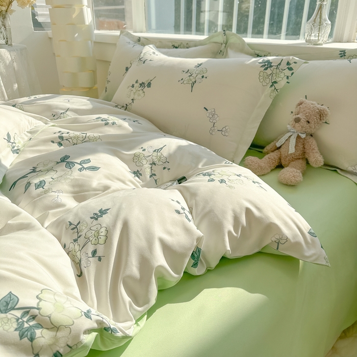 91家纺网 家纺一手货源 找家纺 爱彼家纺 2025新款加厚法式印花四件套 法式春意盎然