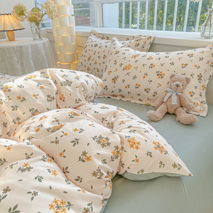 91家纺网 家纺一手货源 找家纺 爱彼家纺 2025新款加厚法式印花四件套 法式花海