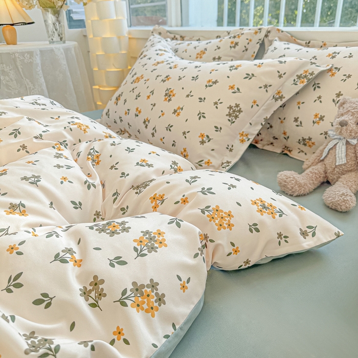 91家纺网 家纺一手货源 找家纺 爱彼家纺 2025新款加厚法式印花四件套 法式花海