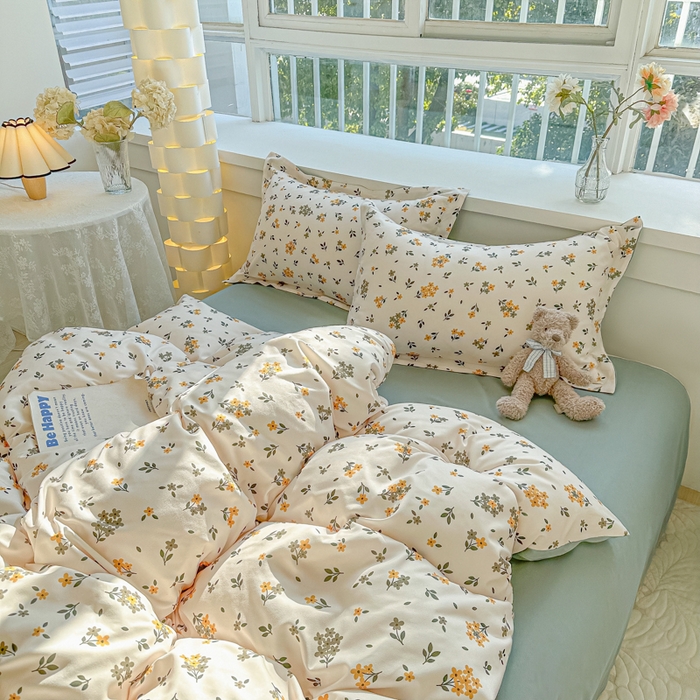 91家纺网 家纺一手货源 找家纺 爱彼家纺 2025新款加厚法式印花四件套 法式花海