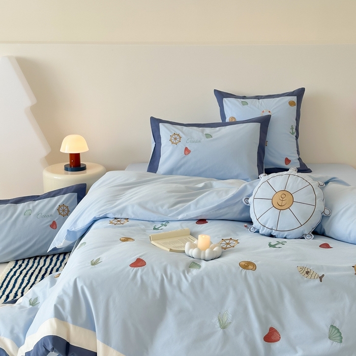 91家纺网 家纺一手货源 找家纺 （总）西西家居 2025新款40支全棉水洗棉四件套-水洗棉-航海日记（券后不低于288）